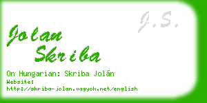 jolan skriba business card